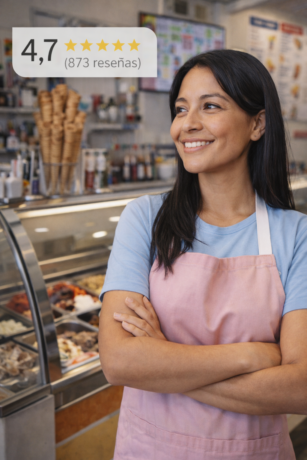 Restaurant owner with a 4.6-star reputation on Google Maps, managed with Analytee ORM analytics